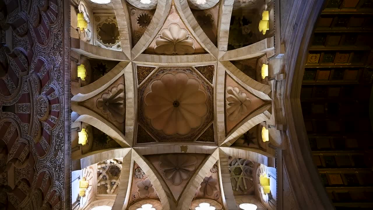 Beautiful Ceiling within the Mosque-Cathedral Monumental Site of Cordoba, Spain