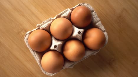 chicken eggs in a cardboard package