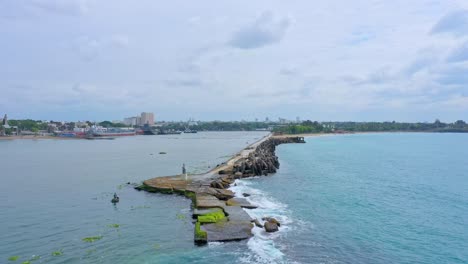 breakwater pier and port in background, sans souci in dominican republic