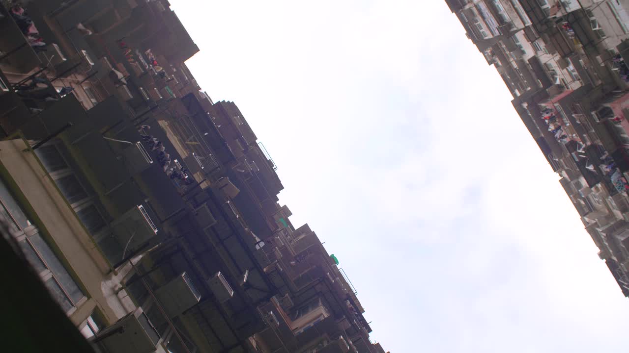 홍콩 아파트 건물의 공개 샷