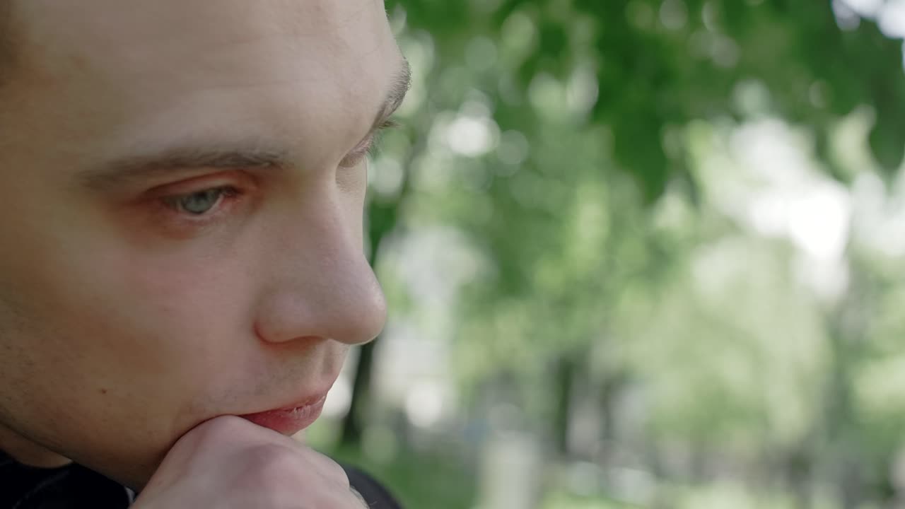 Close-up of a man outdoors