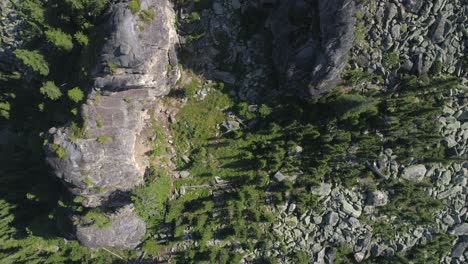 aerial view of a rocky mountain landscape