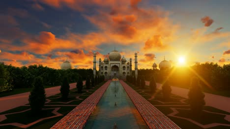 zoom in at sunset taj mahal