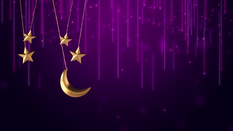 4k 3d backgrounds of islamic design concept with hanging ramadan candle or lantern and mosque.