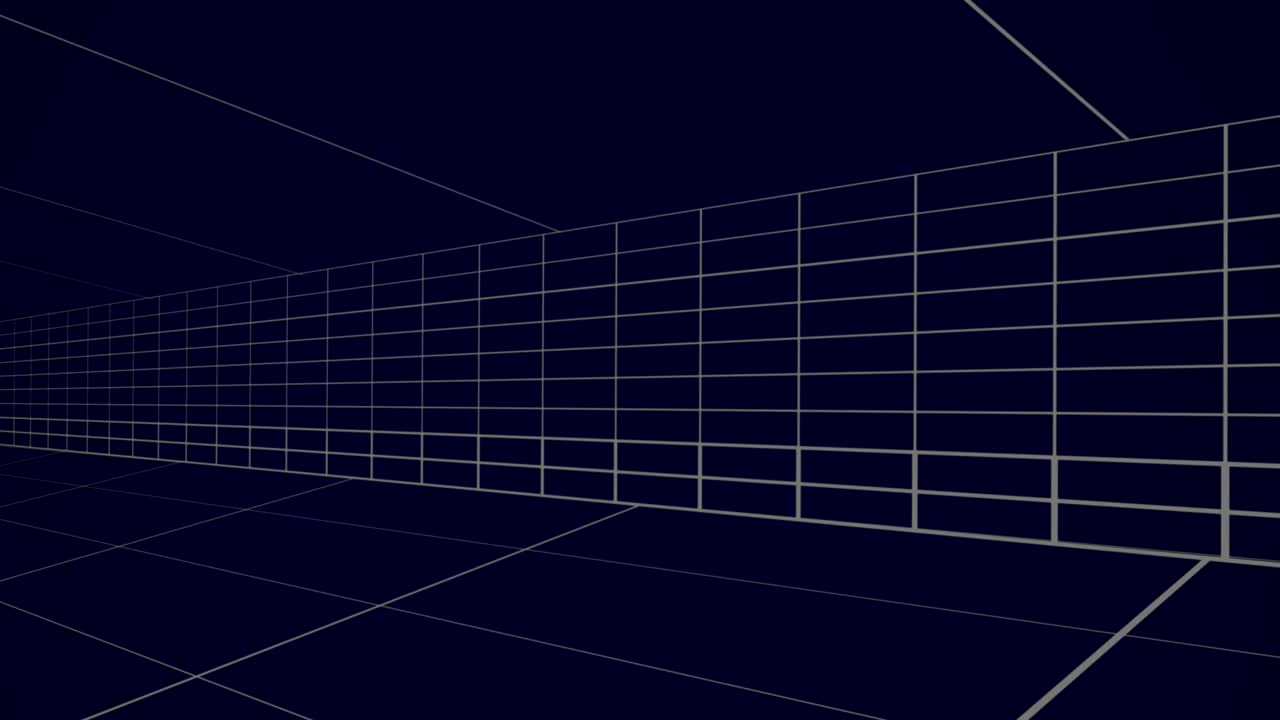 líneas de cuadrícula en movimiento en fondo azul 4k