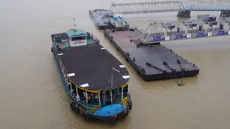 ferry boat on river in kolkata, india