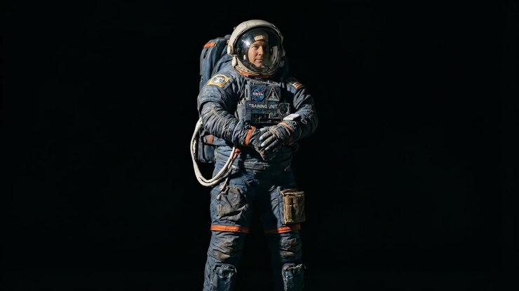 Astronaut in NASA Training Unit Space Suit