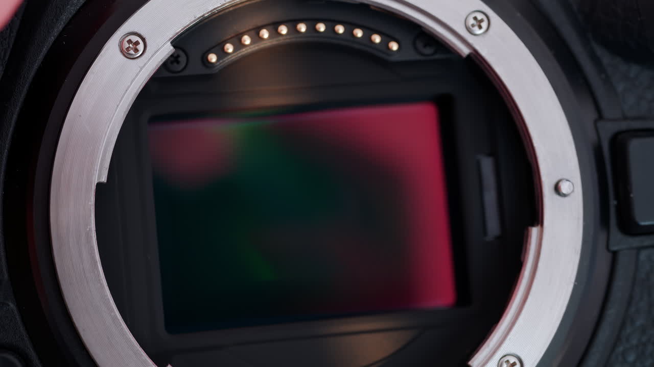 Close up view of a digital camera lens