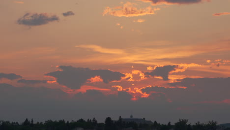 beautiful warm skies sunset clouds in the evening in the distance