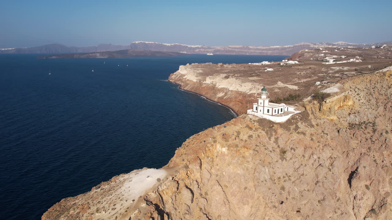 faro de akrotiri, isla de santorini, grecia