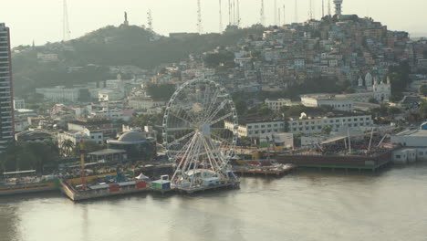 Aerial-View-of-Ferrish-Wheel-in-Guayaquil-City-Ecuador