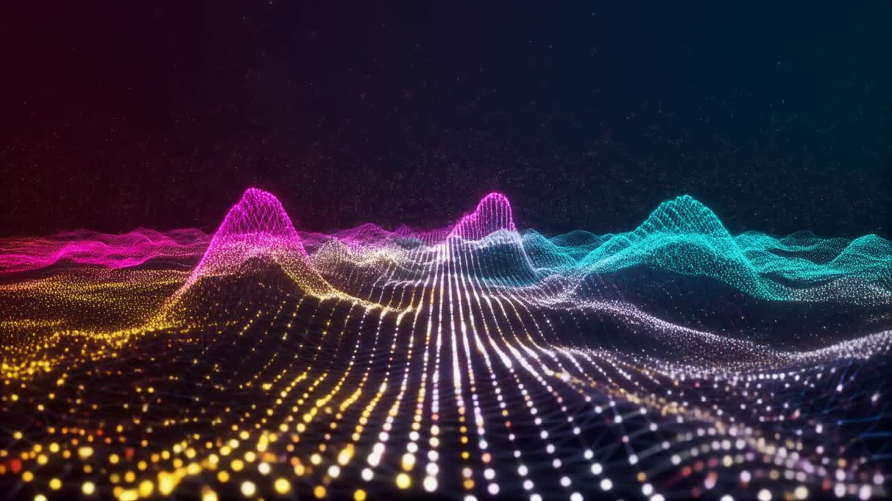 Dynamic Abstract Digital Wave with Glowing Particles