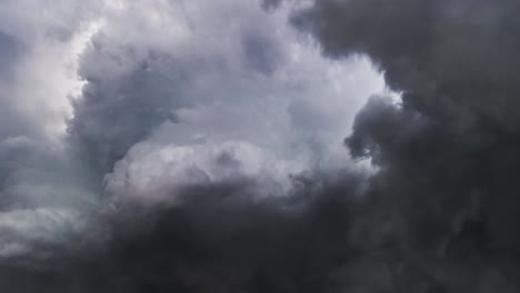 timelapse, a lightning storm decorates the dark sky 4k