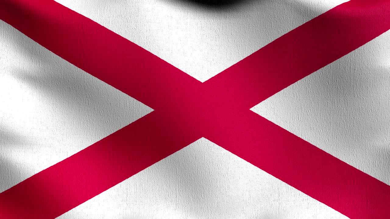 무결 루프 4k (vdo) - 세인트 패트릭 솔티어 레드 크로스 발 또는 앨라배마의 3d 렌더링 일러스트레이션