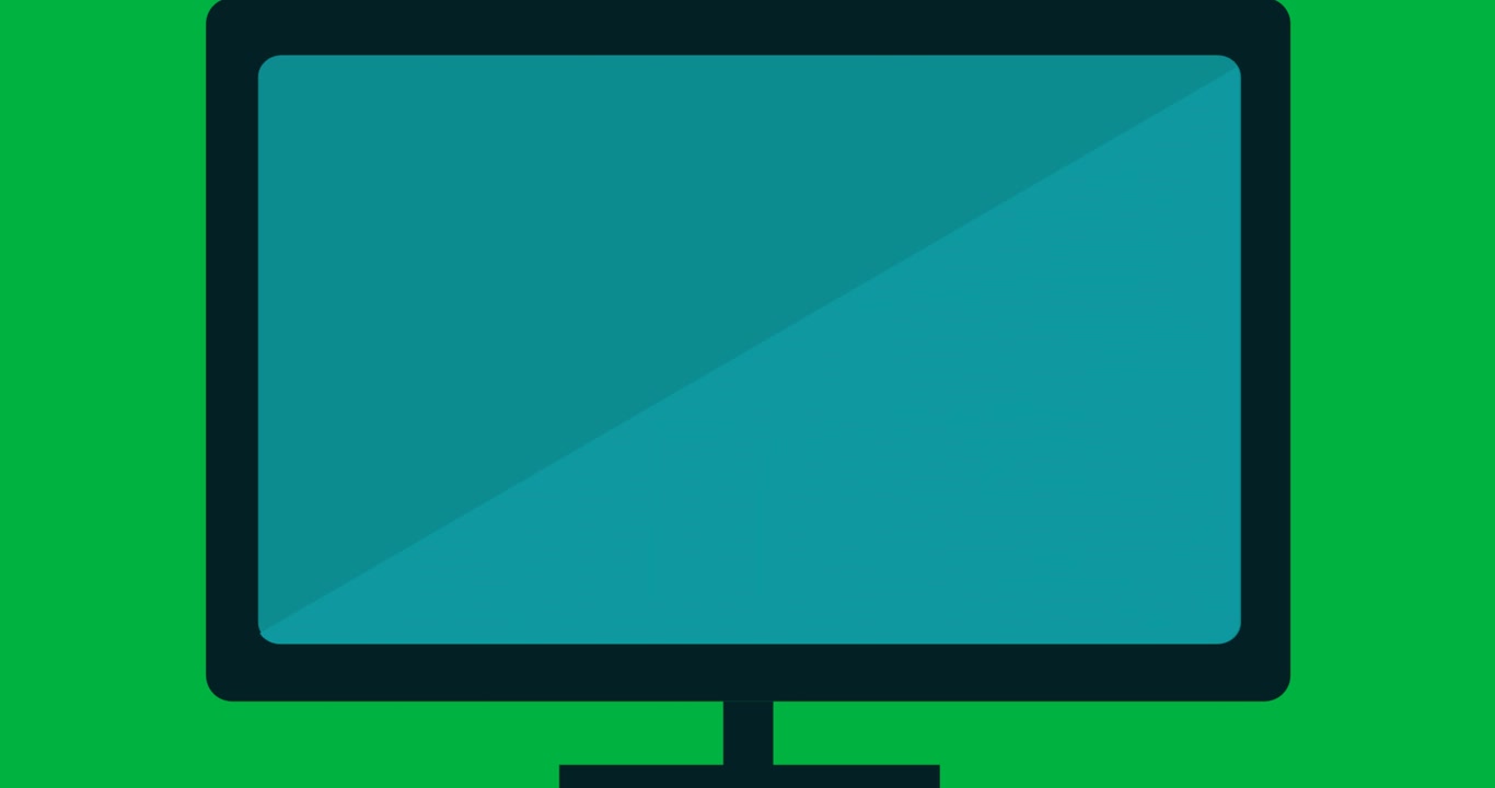 Animazione digitale di un'icona di computer su sfondo nero