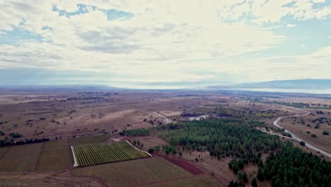drone shot of the sea of galilee from the golan heights