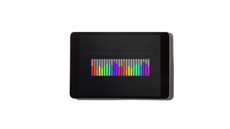 tablet with colourful bars