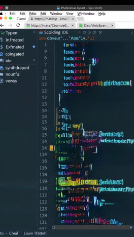 Computer Code Display on Screen