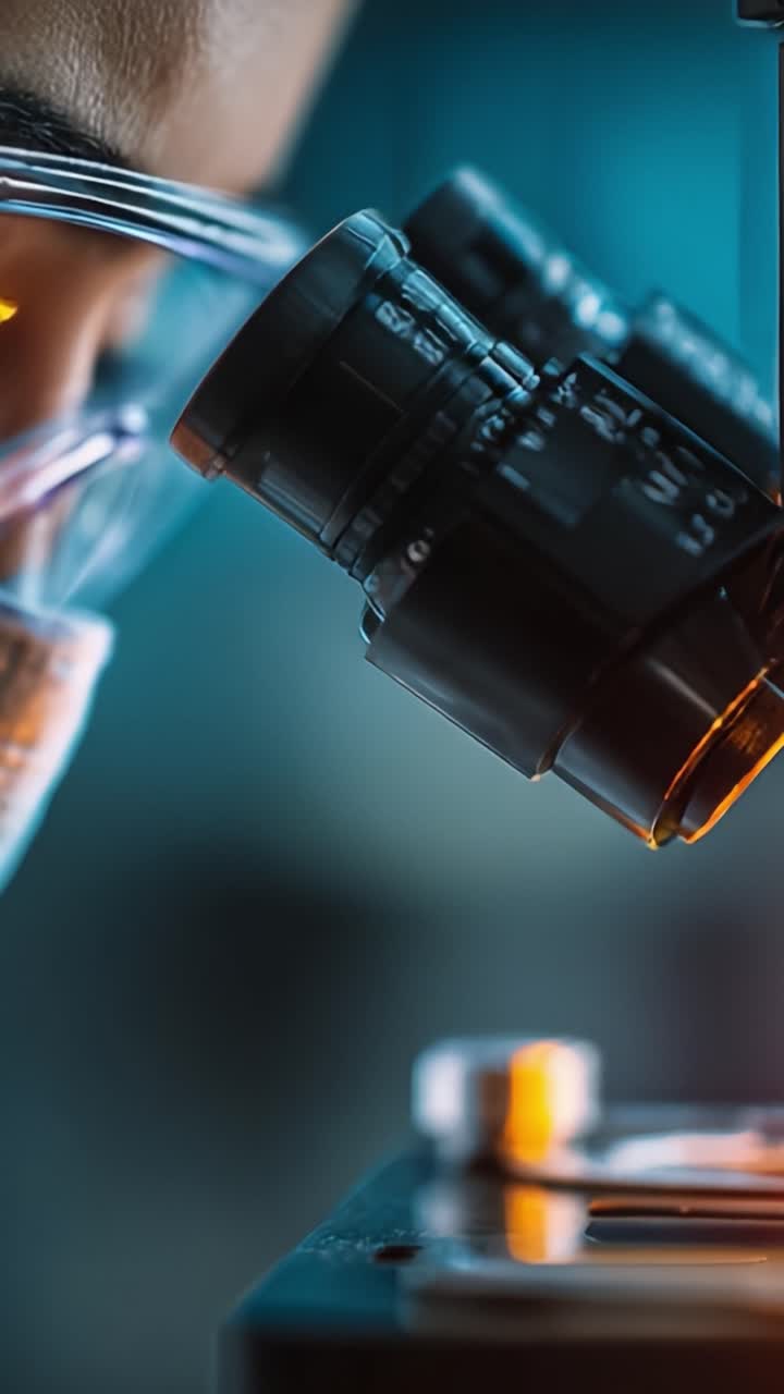 Exploring the Microcosm: A Close-Up View of Scientific Inquiry Through a Microscope, Revealing the Intricate Details of Specimens Under Investigation