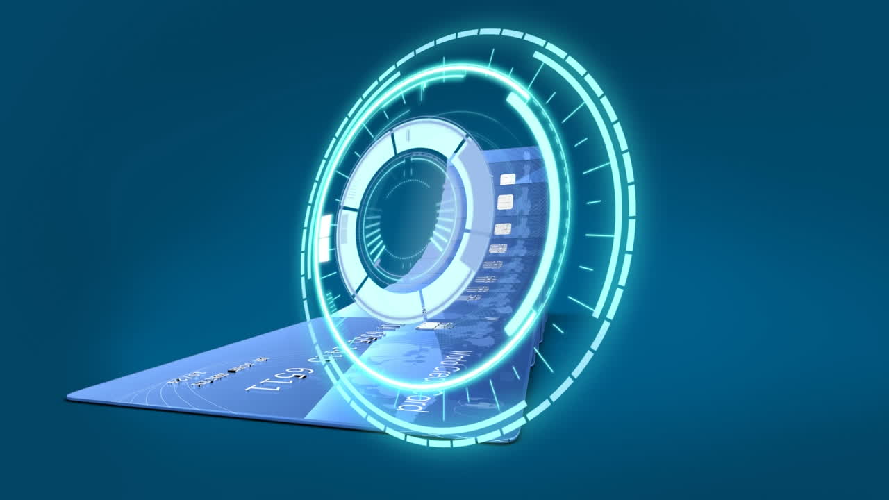 은행 카드 위의 로딩 서클의 애니메이션