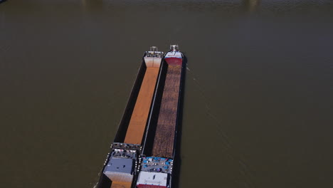 cargo boat passes underneath hohenzollern bridge cologne germany aerial