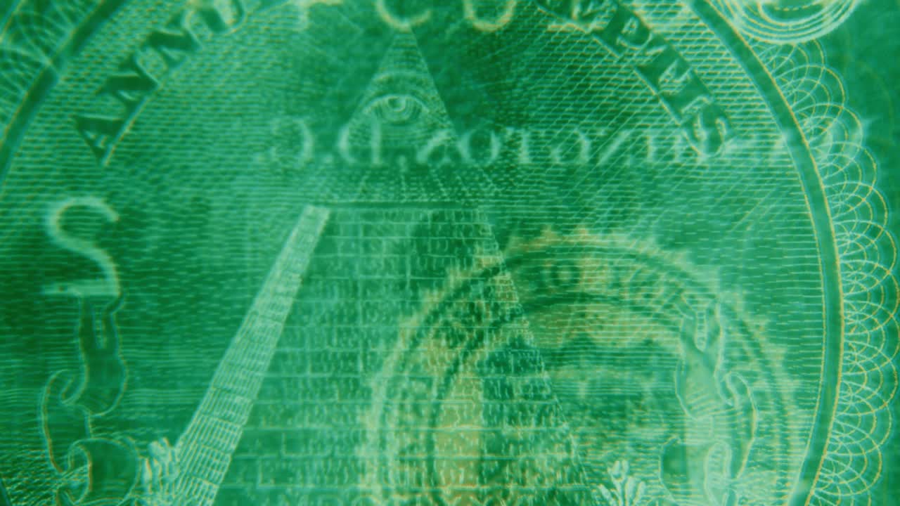 1달러 일루미나티 눈 피라미드 클로즈업