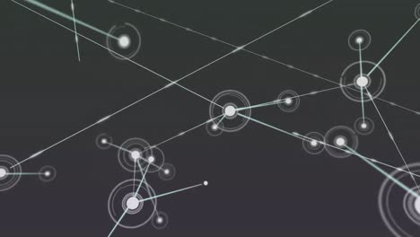 Animation-of-network-of-connections-floating-against-grey-background
