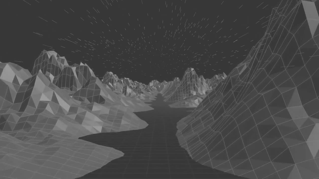 Digitally generated video of mountain