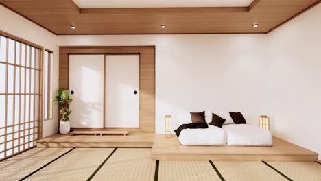 room japanese - zen style,minimal designs. 3d rendering