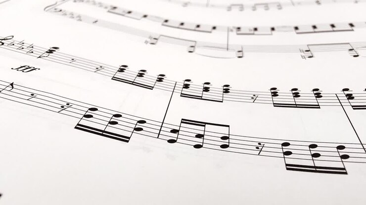 close up of music notes on paper