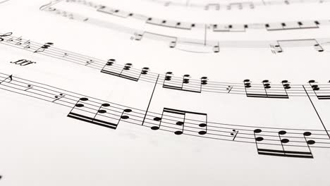 close up of music notes on paper