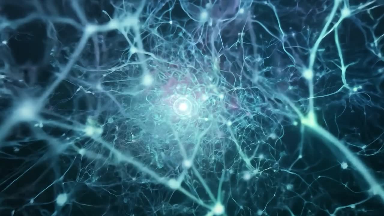 las complejas redes neuronales transmiten señales, ilustrando los intrincados procesos de comunicación y conexión en el cerebro.