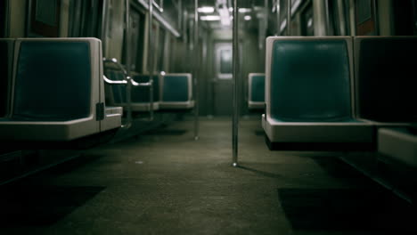 empty metal subway train in urban chicago