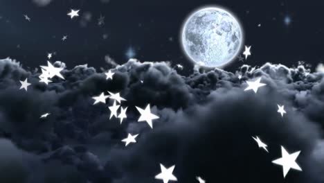 stars falling on grey background