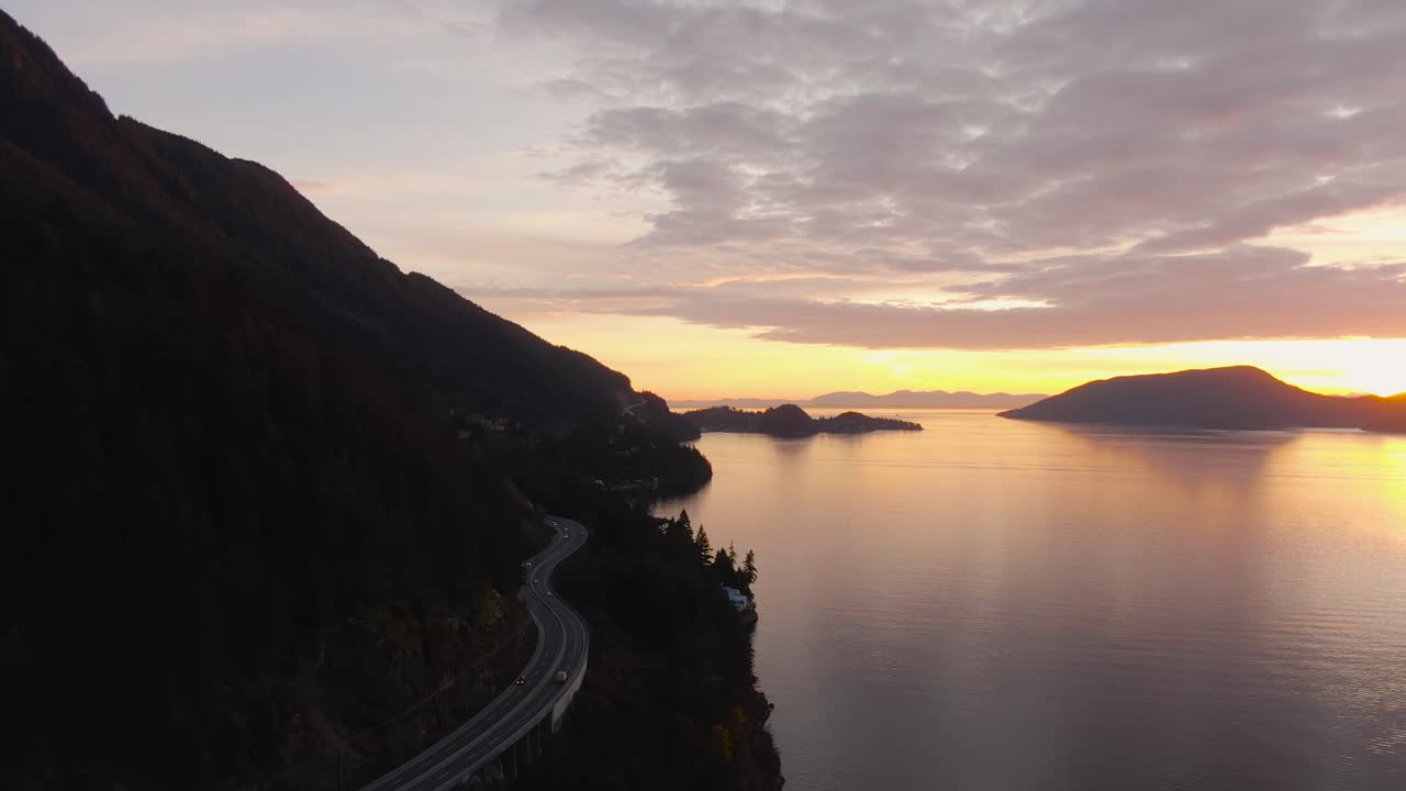 Stunning Sunset Coastal Highway Drive