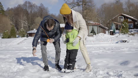 happy family ice fishing