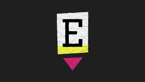 diseño creativo de letras e con papel arrugado
