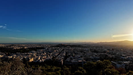 beautiful hill view from likavitos overlooking the city of athens and the athenian acropolis with the parthenon