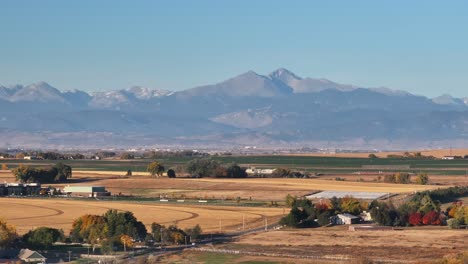 longs peak colorado drone rising shot revealing front range
