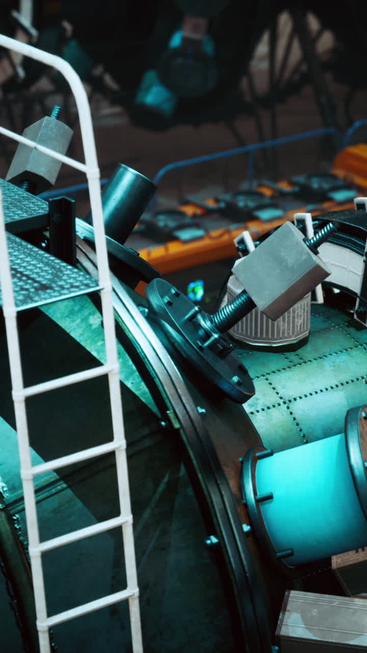 primo piano di una navicella spaziale futuristica in un laboratorio