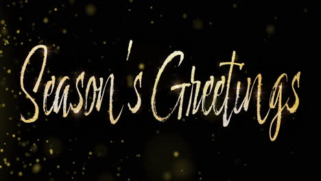 season's greetings glitter text on black background