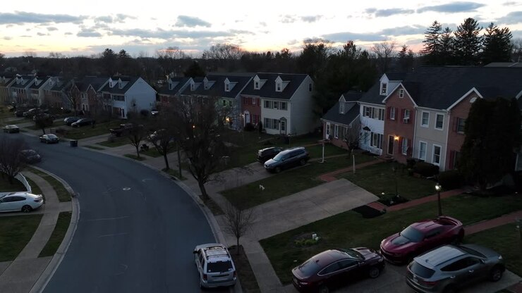 Rækkehuse og lejlighedsboliger i USA.