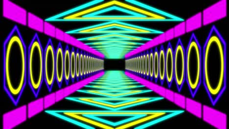animación de un patrón de neón multicolor que se mueve en movimiento hipnótico en un bucle sin costuras