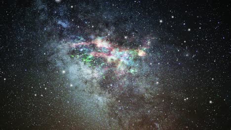 4k misteriosa galaxia acercándose en el universo con estrellas a su alrededor