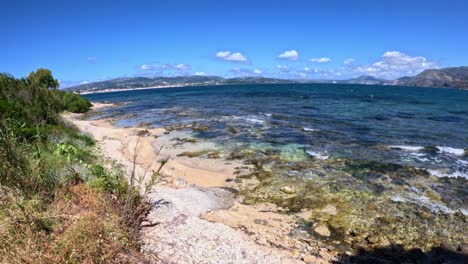 turquoise waters and rugged shorelines at the bay of argostoli, kefalonia island