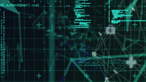 animation of globe with network of connections and data processing