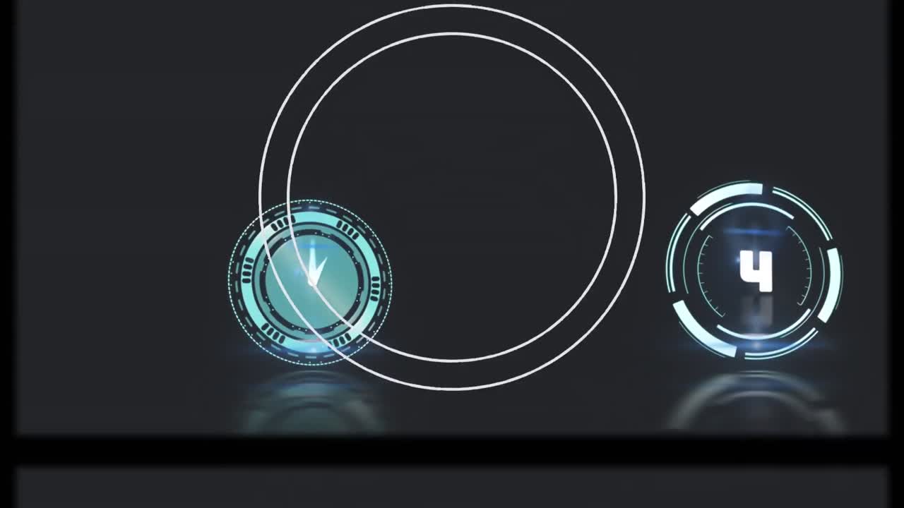 Animation of scope and countdown on black background