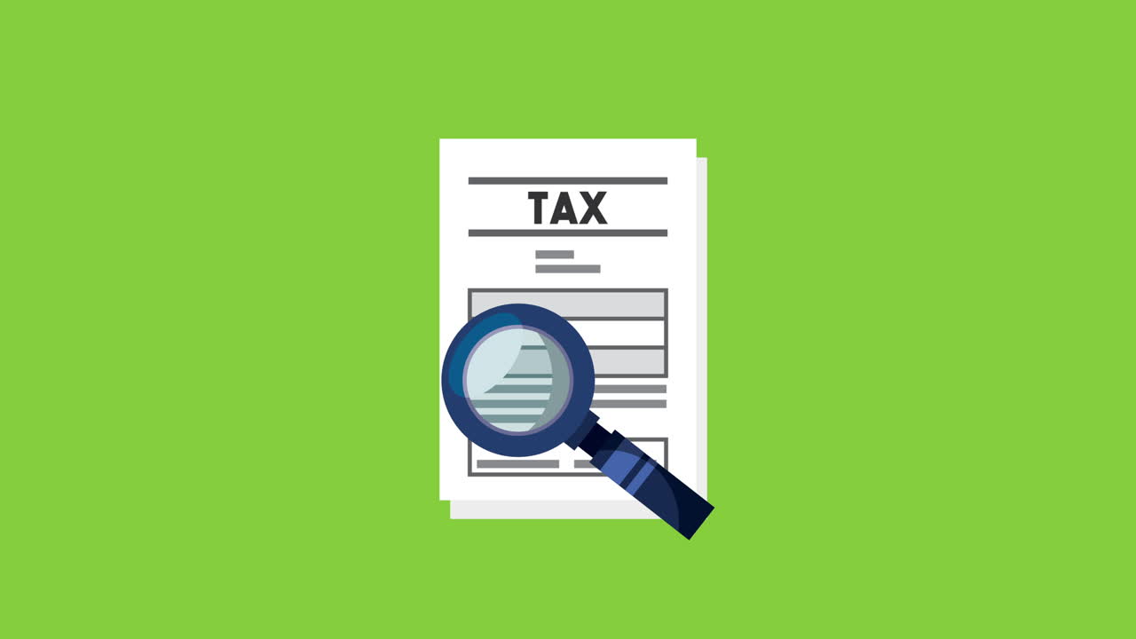 recibo de tiempo de impuesto con lupa