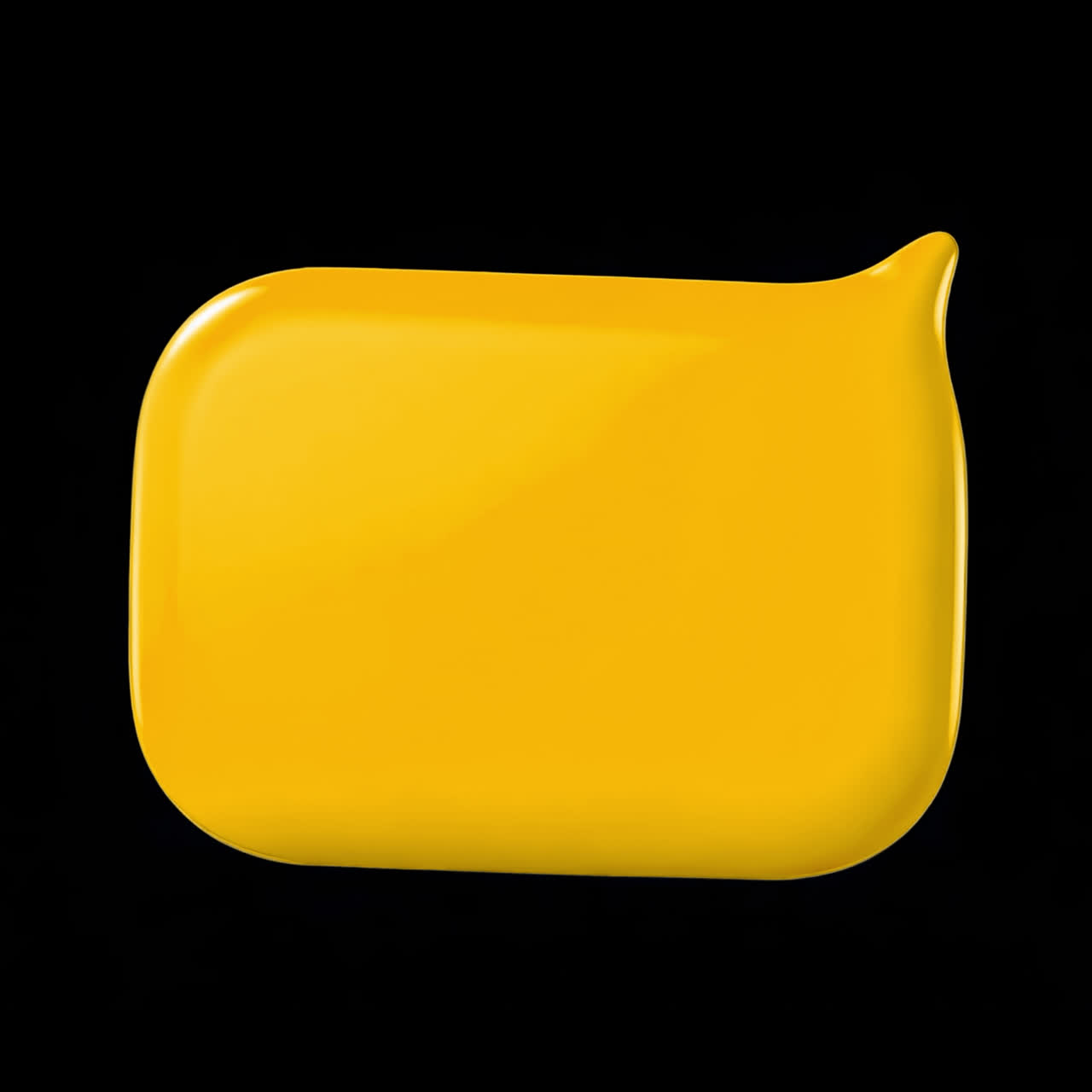 Yellow speech bubble icon animation isolated asset, transparent 4K video, alpha channel, ProRes 4444