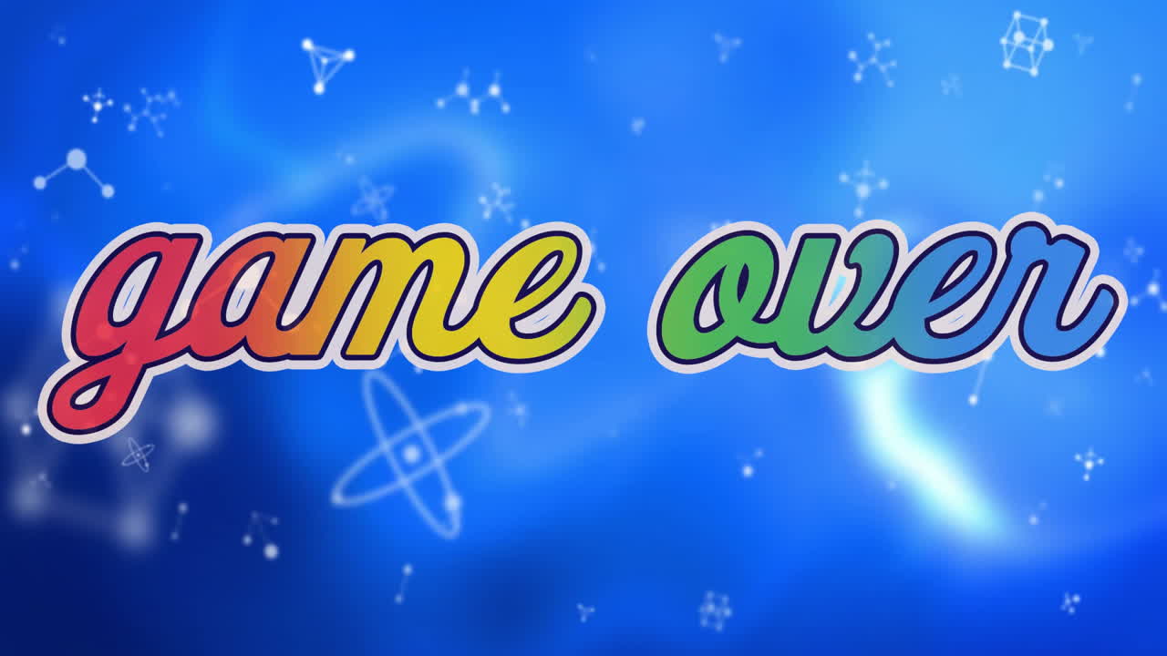 Animation of game over text over molecules